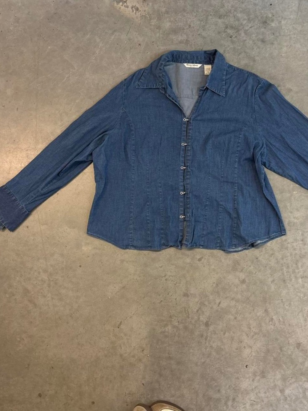 Blue Denim Blouse  Hook up Button Shirt